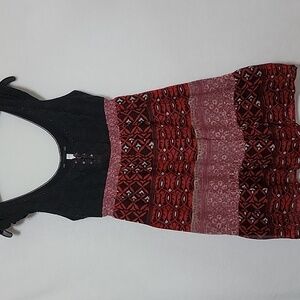 Women's Free People Bohemian Festival Dress, Black/Red, Size 10, EUC